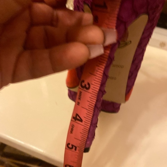 BRIAN ATWOOD PURPLE & ORANGE STILETTO SHOES SIZE 7 - Picture 6 of 12